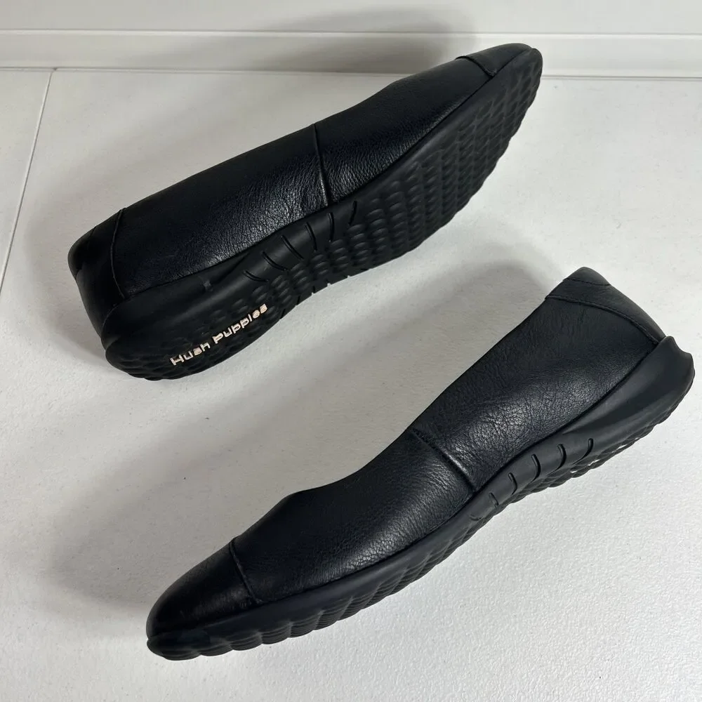 Hush Puppies Women’s Shoes Size 12 Black Linnet Bria Slip On Leather Loafer